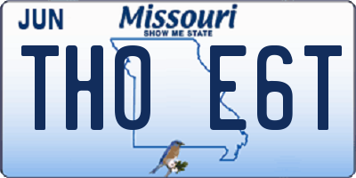 MO license plate TH0E6T