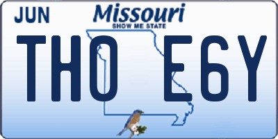 MO license plate TH0E6Y