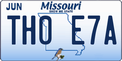 MO license plate TH0E7A