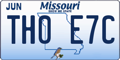 MO license plate TH0E7C