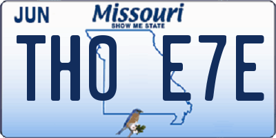 MO license plate TH0E7E