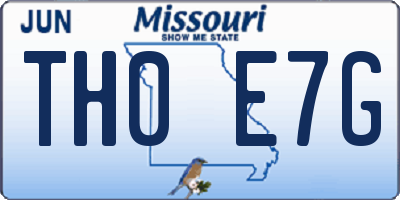 MO license plate TH0E7G