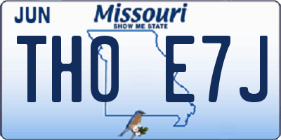 MO license plate TH0E7J