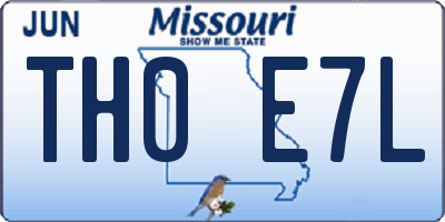 MO license plate TH0E7L