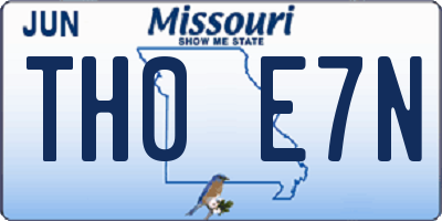 MO license plate TH0E7N