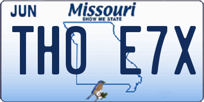 MO license plate TH0E7X