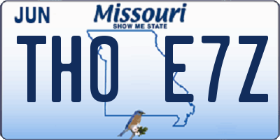 MO license plate TH0E7Z
