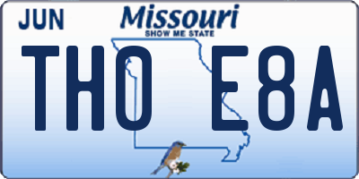 MO license plate TH0E8A