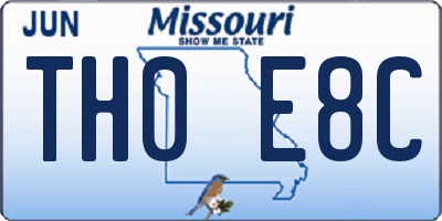 MO license plate TH0E8C