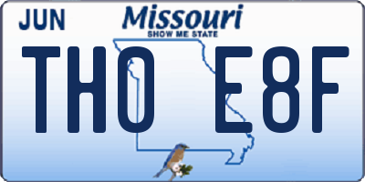 MO license plate TH0E8F
