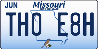 MO license plate TH0E8H