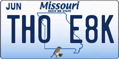 MO license plate TH0E8K