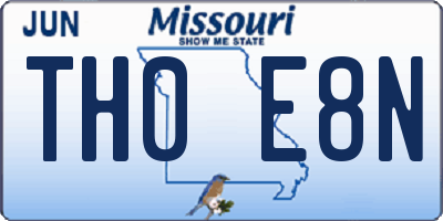 MO license plate TH0E8N