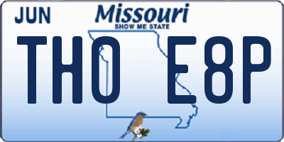 MO license plate TH0E8P