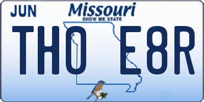 MO license plate TH0E8R