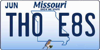 MO license plate TH0E8S