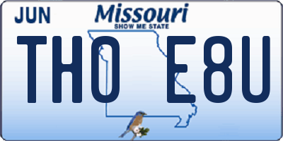MO license plate TH0E8U