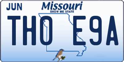 MO license plate TH0E9A