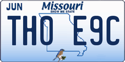 MO license plate TH0E9C