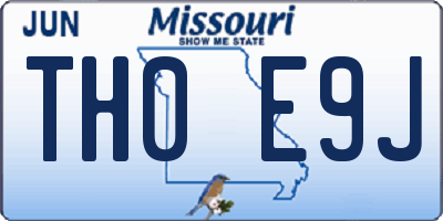 MO license plate TH0E9J