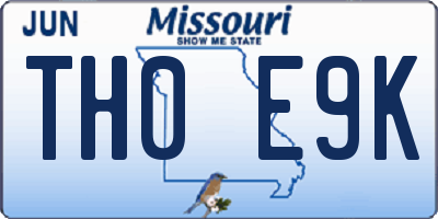 MO license plate TH0E9K