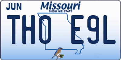 MO license plate TH0E9L