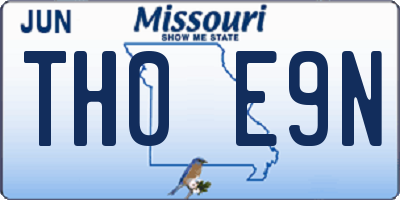 MO license plate TH0E9N