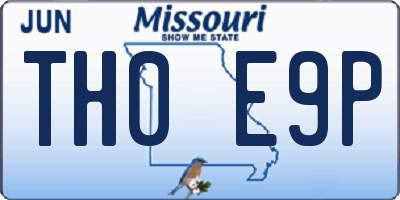 MO license plate TH0E9P