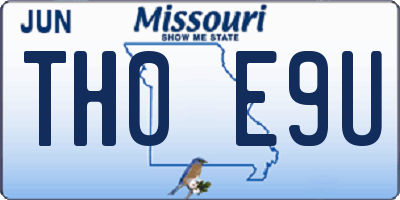 MO license plate TH0E9U