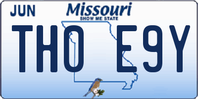 MO license plate TH0E9Y