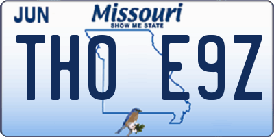MO license plate TH0E9Z