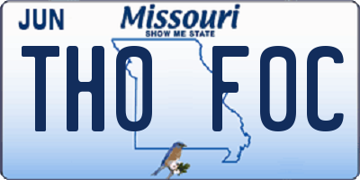 MO license plate TH0F0C