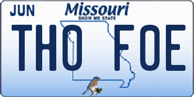 MO license plate TH0F0E