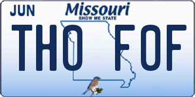 MO license plate TH0F0F