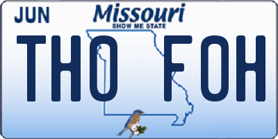MO license plate TH0F0H