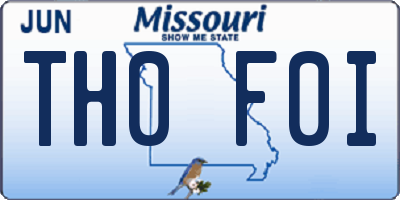 MO license plate TH0F0I