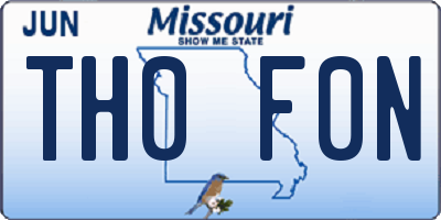 MO license plate TH0F0N