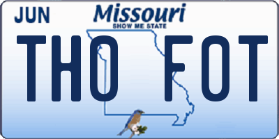 MO license plate TH0F0T