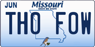 MO license plate TH0F0W