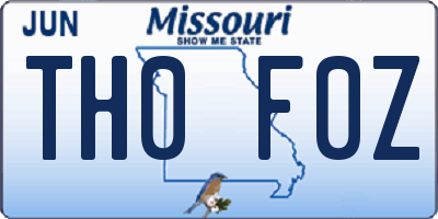 MO license plate TH0F0Z