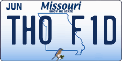 MO license plate TH0F1D