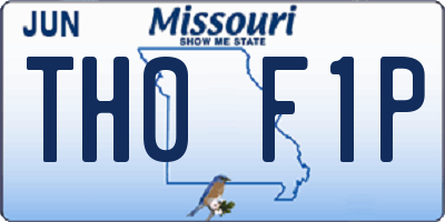 MO license plate TH0F1P