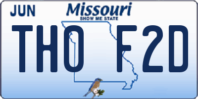 MO license plate TH0F2D