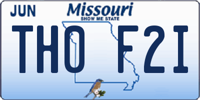 MO license plate TH0F2I