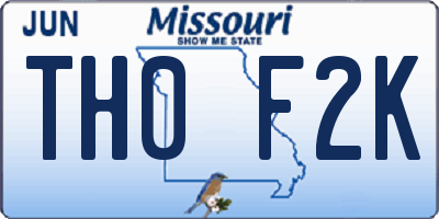 MO license plate TH0F2K