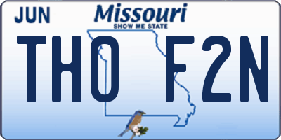 MO license plate TH0F2N