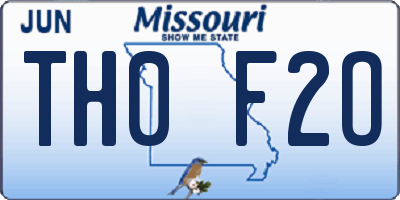 MO license plate TH0F2O