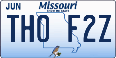 MO license plate TH0F2Z