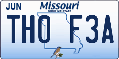 MO license plate TH0F3A