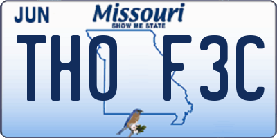 MO license plate TH0F3C